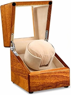 Watch Display Box Wood Watch Winder Storage Organizer Display Casket Motor Shaker Holder Automatic Mechanical Watch Winder Box Winding Case Holder (Beige 1 0)