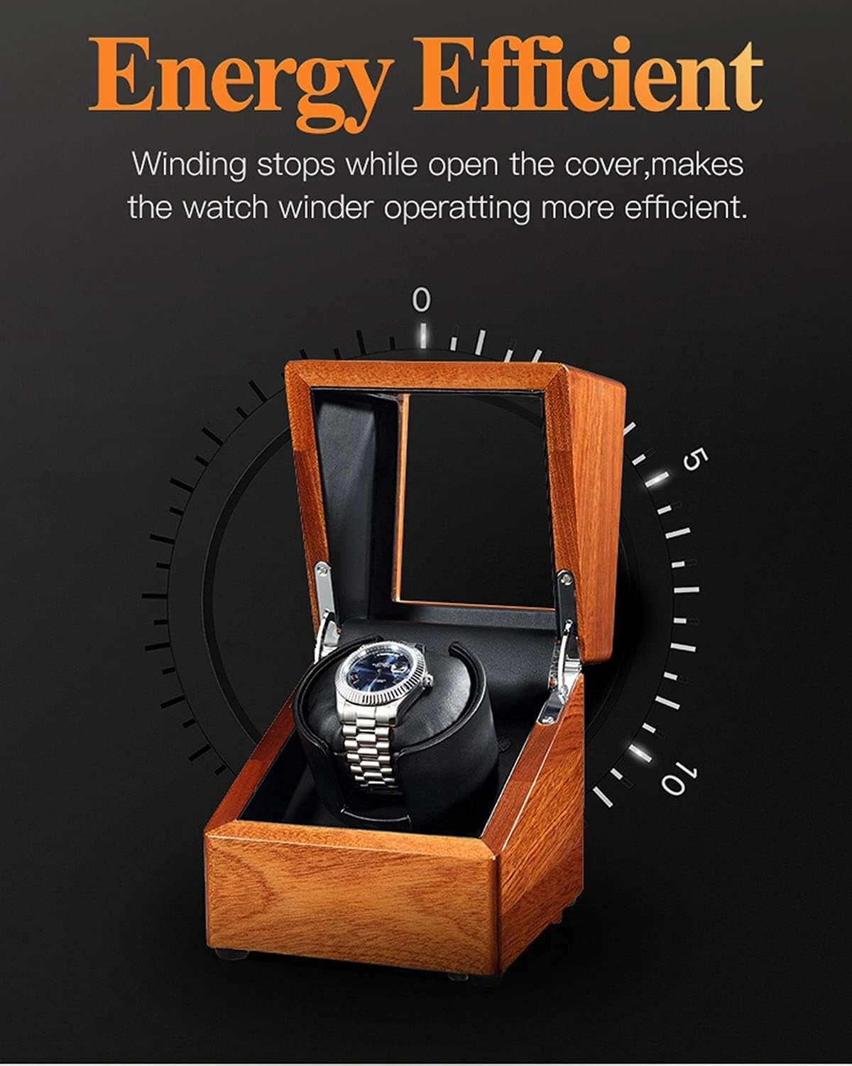 Watch Display Box Wood Watch Winder Storage Organizer Display Casket Motor Shaker Holder Automatic Mechanical Watch Winder Box Winding Case Holder (Black 1 0)