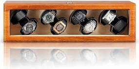 Watch Display Box Wooden Automatic Watch Winder Case Holder Mechanical Watch 2/8 Slots Winding Display Organizer Luxury Motor Shaker Rotating Box (Black 2 0)
