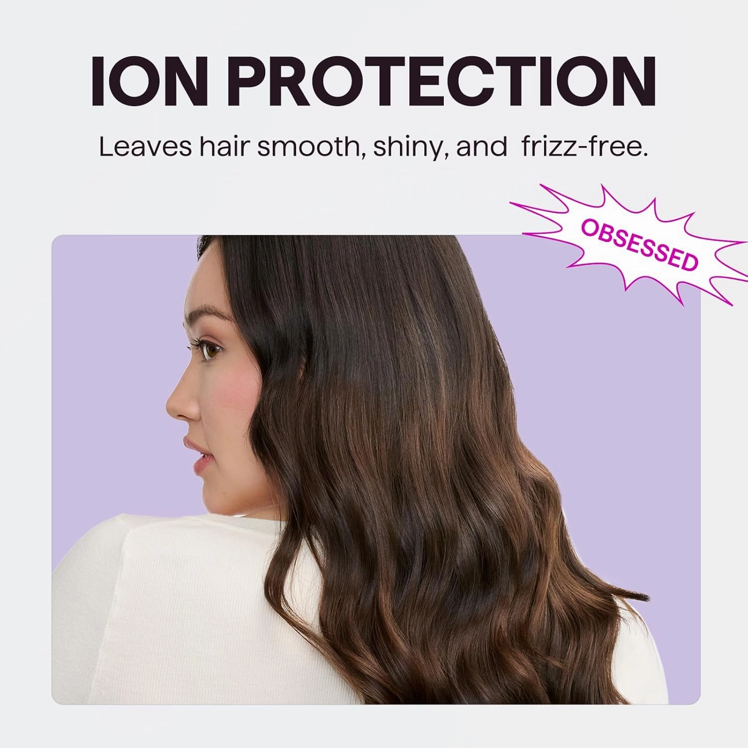 Wavytalk Blow Dryer with Diffuser, Blown Away Ionic Hair Dryer for Curly Hair with Comb, 1875W Fast Drying Blow Dryer with Ceramic Technology, 3 Attachments for All Hair Types, Light and Quiet, Purple