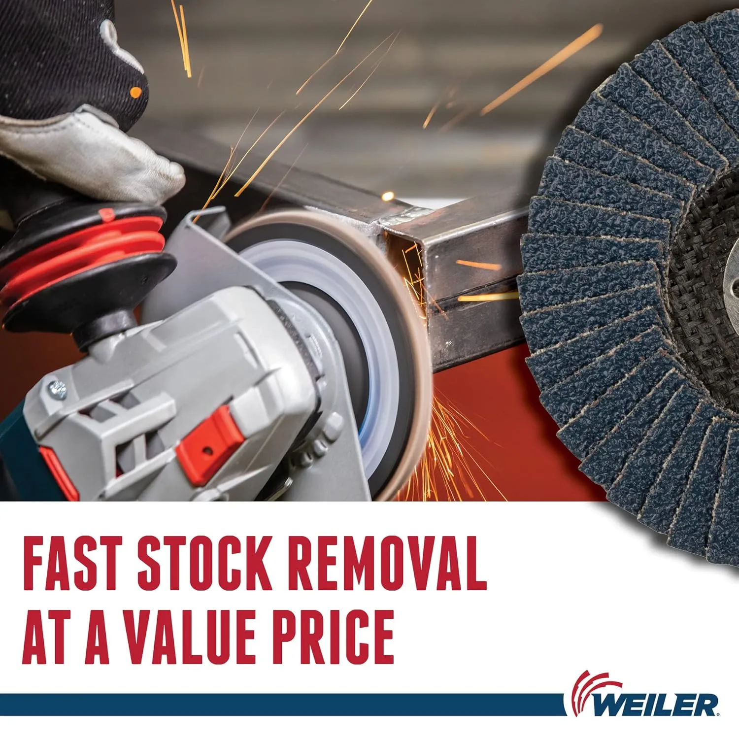 Weiler 31337 Wolverine 4" x 5/8" Arbor Hole Abrasive Flap Disc, 36 Grit Zirconia Alumina, Bevel Type 29, Phenolic Backing, Standard Density (Pack of 10)