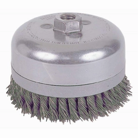 Weiler 12686 6" Double Row Knot Wire Cup, Banded, .035" Steel Fill, 5/8"-11 UNC Nut, Made in The USA