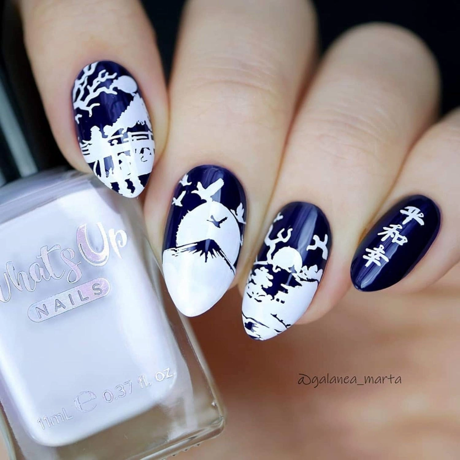 Whats Up Nails - 2 Essential Stamping Polishes (White, Black) Creme Lacquer for Stamped Nail Art Design 7 Free Cruelty Free Vegan