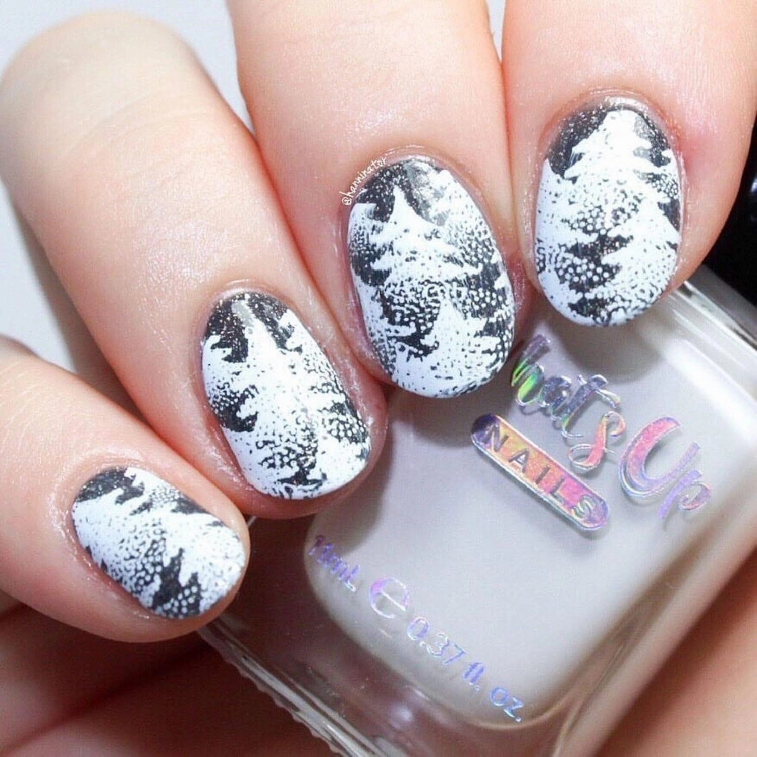 Whats Up Nails - 2 Essential Stamping Polishes (White, Black) Creme Lacquer for Stamped Nail Art Design 7 Free Cruelty Free Vegan