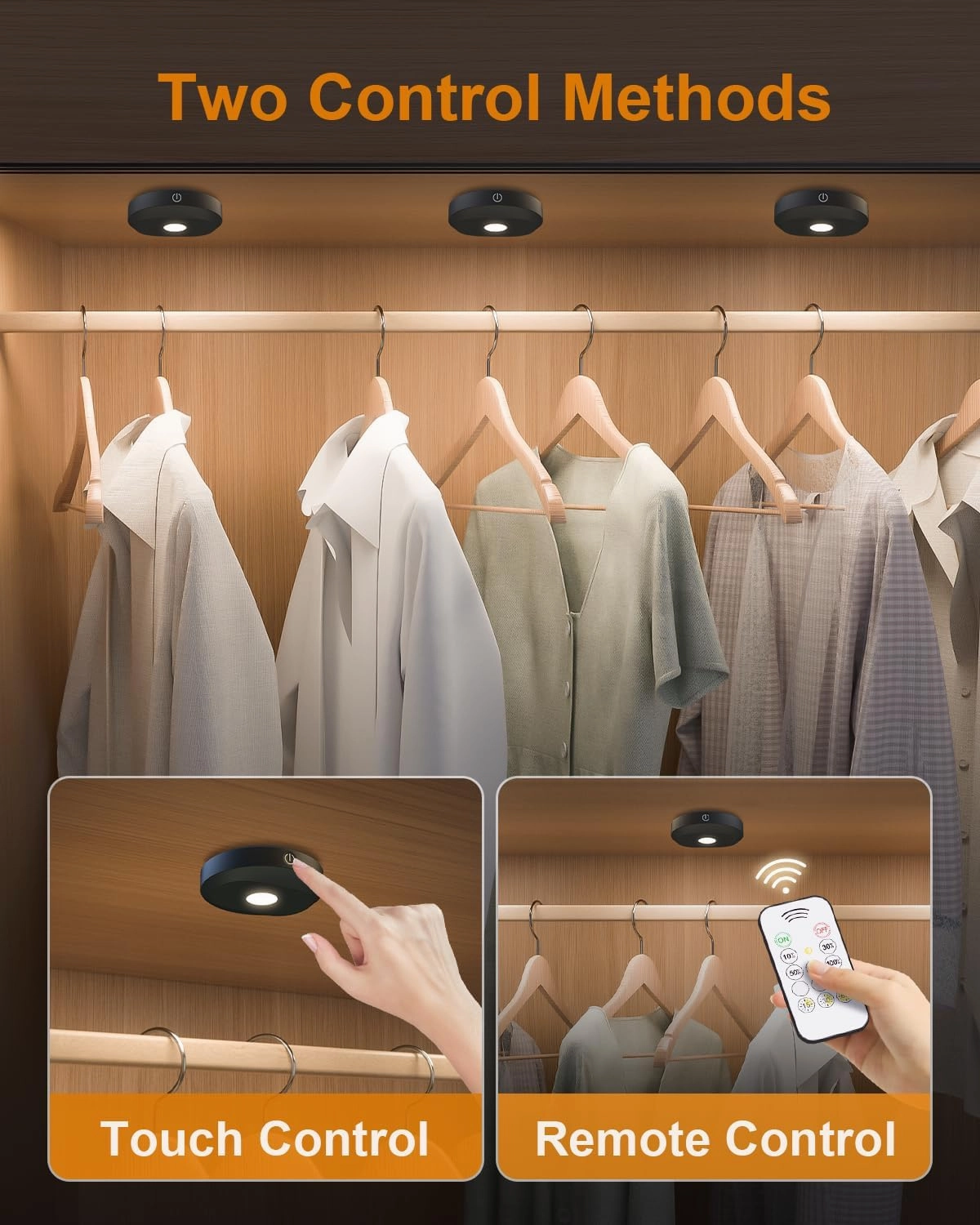 WILLED Under Cabinet Lighting Wireless,Rechargeable Puck Lights with Remote Control,Battery Tap Light Stick On,3 Colors and Timer Function LED Lights for Kitchen,Cabinet,Counter,Closet,Shelf,6 Pack
