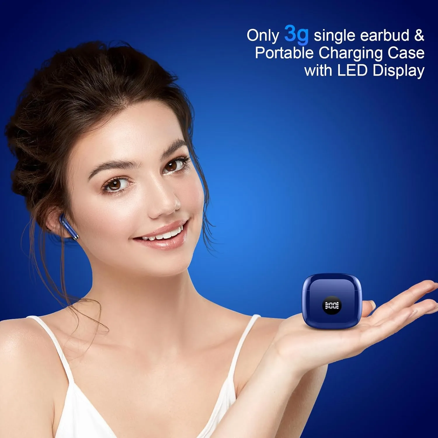 Wireless Earbuds, Bluetooth 5.4 Headphones HiFi Stereo, in Ear Earphones with LED Display 4 ENC Noise Cancelling Mics, 40H Playback Ear Buds with Mini Case, IP7 Waterproof Headset with USB C Charging