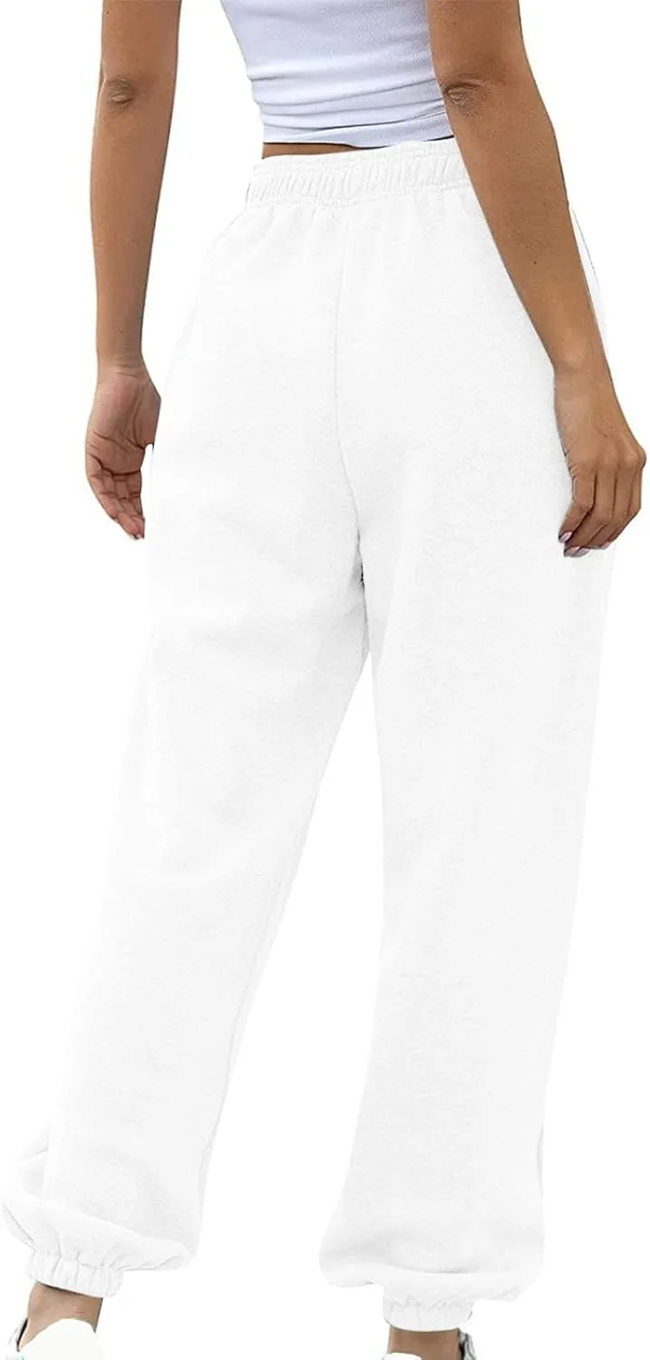 Women Joggers with Pockets High Waist Stretchy Sports Gym Training Pants Baggy Oversized Harem Sweatpants Trousers