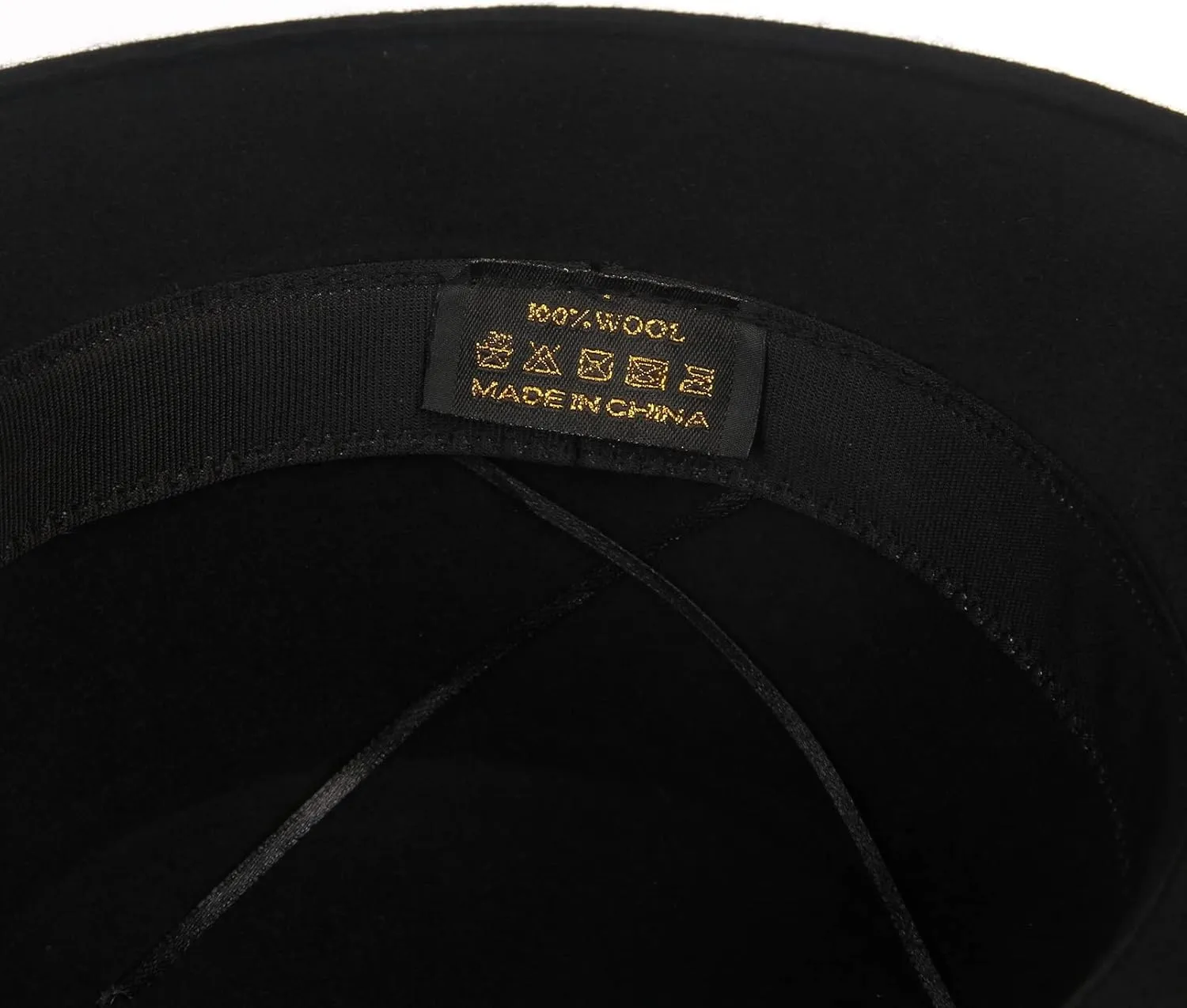 Women Men 100% Wool Classic Felt Fedora Hat Wide Brim Flat Top Jazz Panama Hat with Belt Buckle Casual Party Church Hat Black