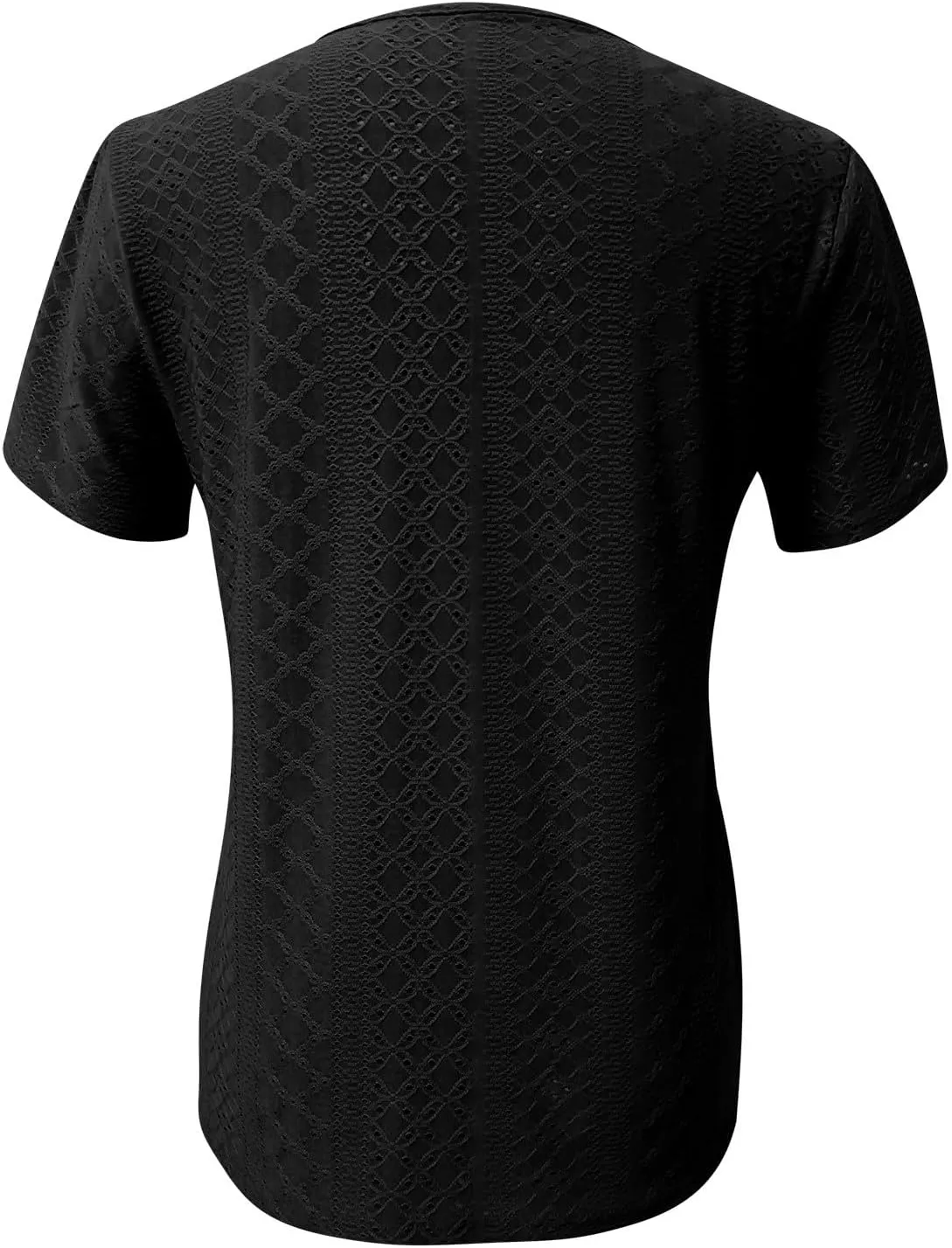 Women Petal Short Sleeve V Neck T Shirts Loose Summer Casual Solid Tops T-Shirt Tunics Eyelet Fashion Design Blouse