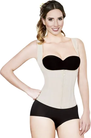 Women's Bella Vest Powernet Compression Garment Waist Trainer w/Zipper Back Support Post-Surgery