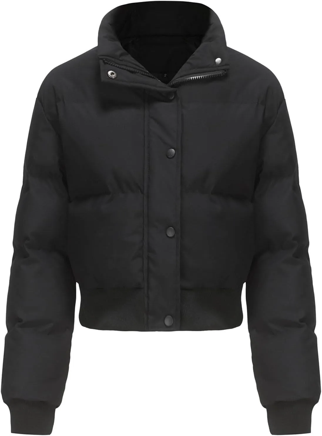 Women's Crop Puffer Vest Sleeveless Winter Casual Stand Collar Warm Padded Puffer Jacket Lightweight Y2k with Pocket