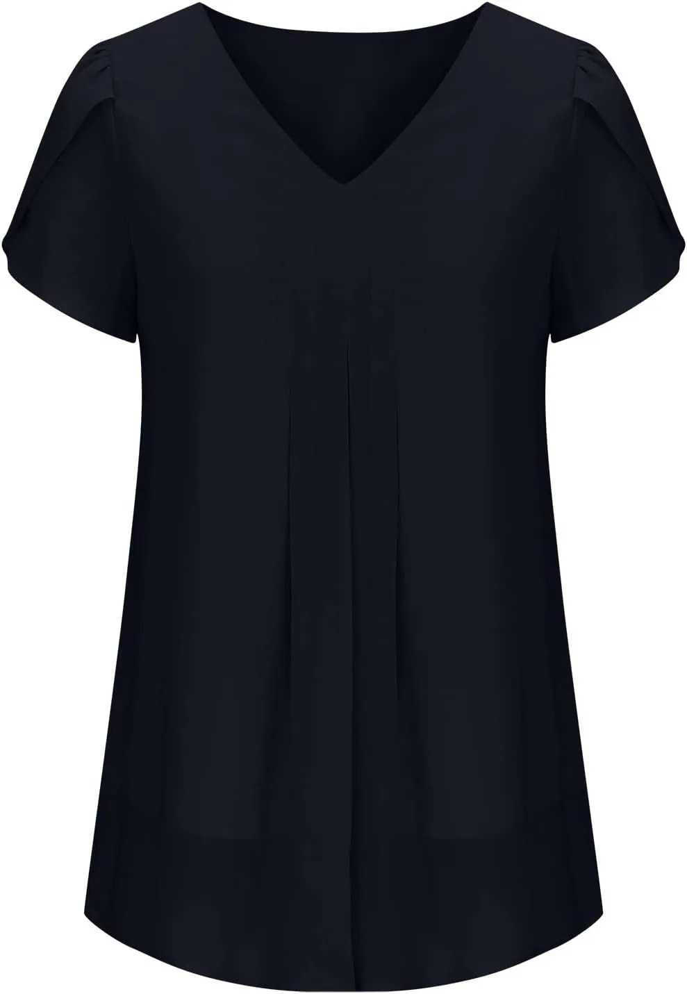 Womens Dressy Casual Tops Short Sleeve Shirts Layered Chiffon Blouse Summer Flowy Tunic TopsTuniques Pour Femme