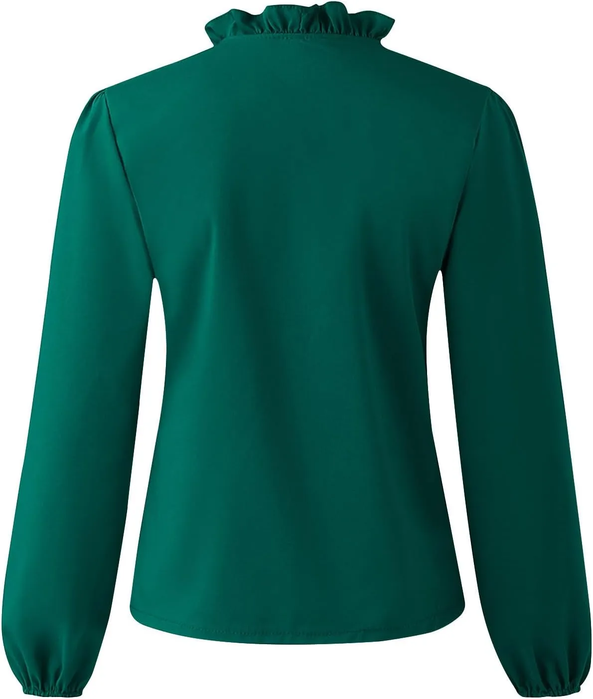 Womens Tops Long Sleeve Loose Fit Ruffle Hem V Neck Solid Button Down Shirt Causal Dressy Blouse Fall Outfits Clothes