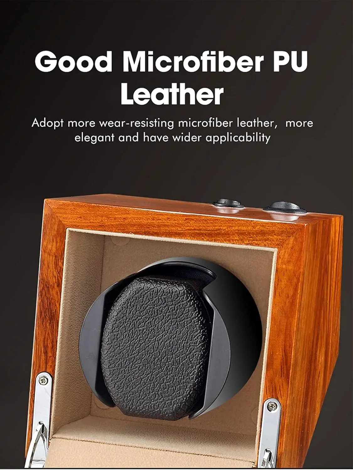 Wood Watch Winder Piano Finish Exterior and Soft Flexible Watch Pillows Automatic Watch Winder Box 3 Winding Spaces (Black 1 0)