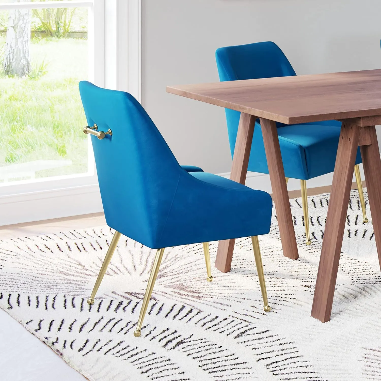 Zuo Maxine Dining Chair Navy Blue & Gold