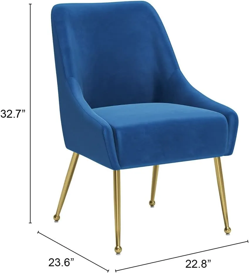 Zuo Maxine Dining Chair Navy Blue & Gold